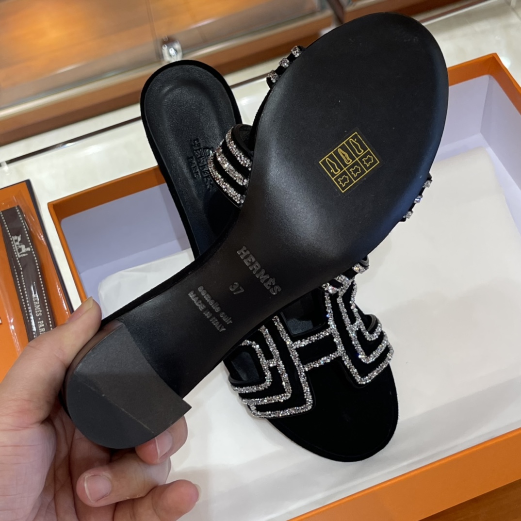 HERMES  Sandals New Slippers Handmade Italian lamb sole 10 days of shipment CC89 Nior