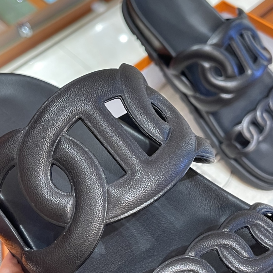 HERMES Extra  Sandals New Slippers Handmade Italian lamb sole 10 days of shipment CC89 Nior