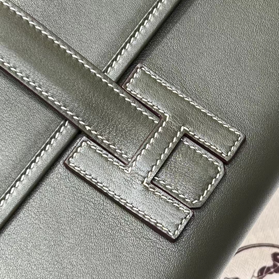 HERMES Jige Elan 29cm VERT PALE 2Q Swift Full handmade Fatory