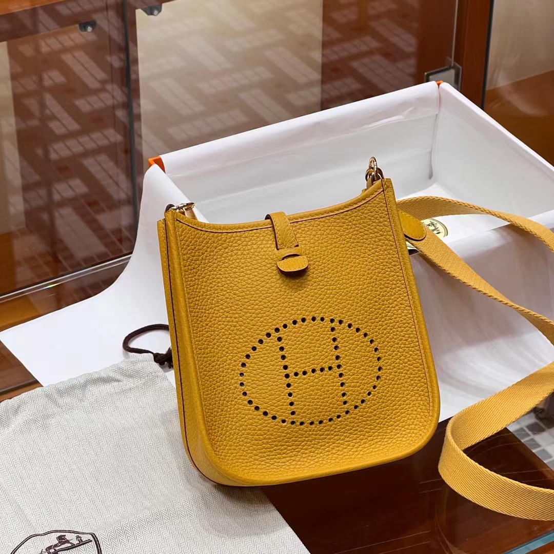 HERMES Mini Evelyne 9D Full handmade Evelyne Fatory 17x18x5.5cm