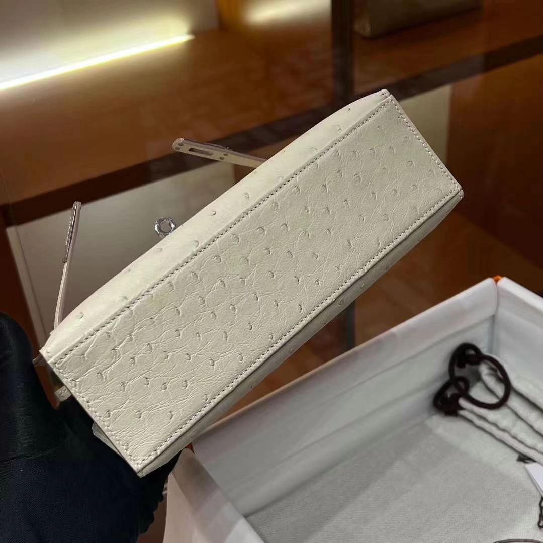 HERMES Kelly Pochette Ostrich 3C Full handmade 【God Factory】 Factory