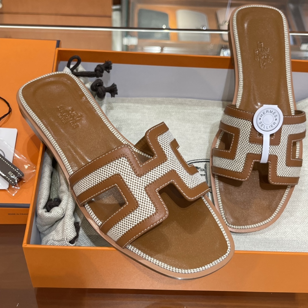 HERMES  Sandals New Slippers Handmade Italian lamb sole 10 days of shipment CK37