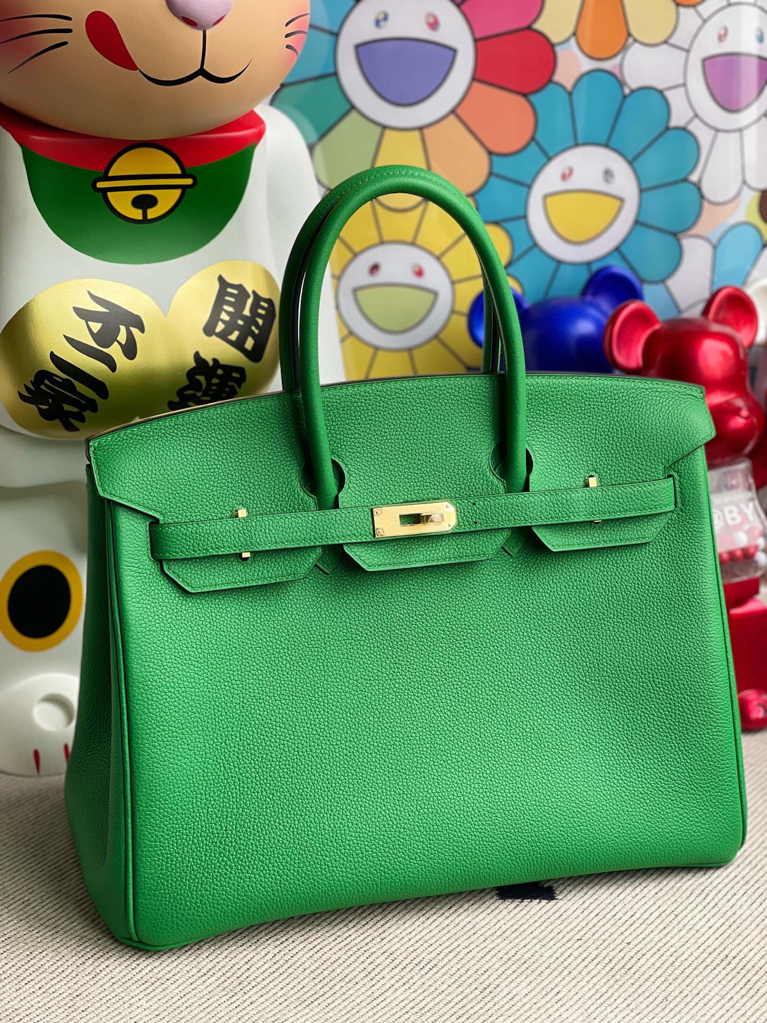 Hermes Birkin 35CM Togo 1K BamBoo Gold Hardware Full HandMade