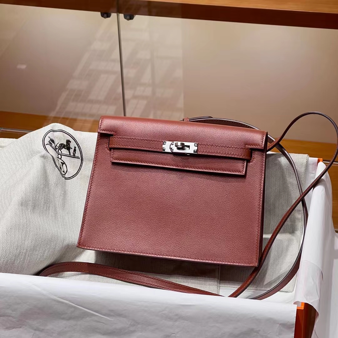 HERMES Kellydanse 22cm Evercolor 4E Silvery Hardware HandMade