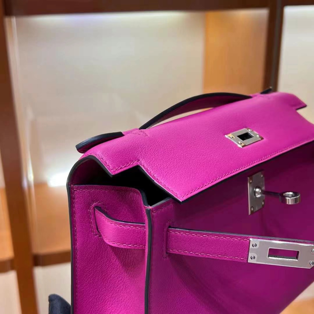HERMES Kelly Pochette Swift 5T Rose Full handmade 【God Factory】 Factory