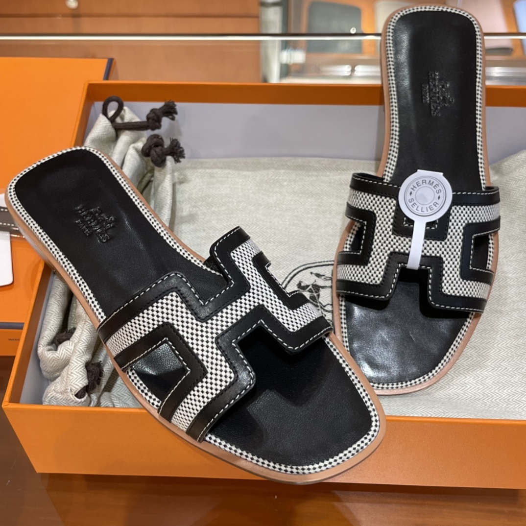 HERMES  Sandals New Slippers Handmade Italian lamb sole 10 days of shipment CC89 Nior