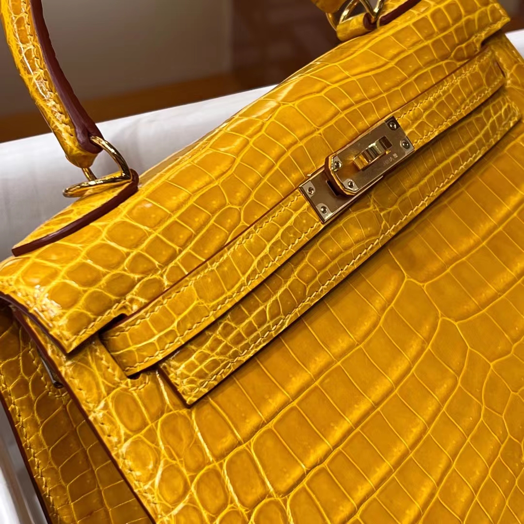HERMES Kelly 25CM/28CM 9D Alligator GHW Full handmade 