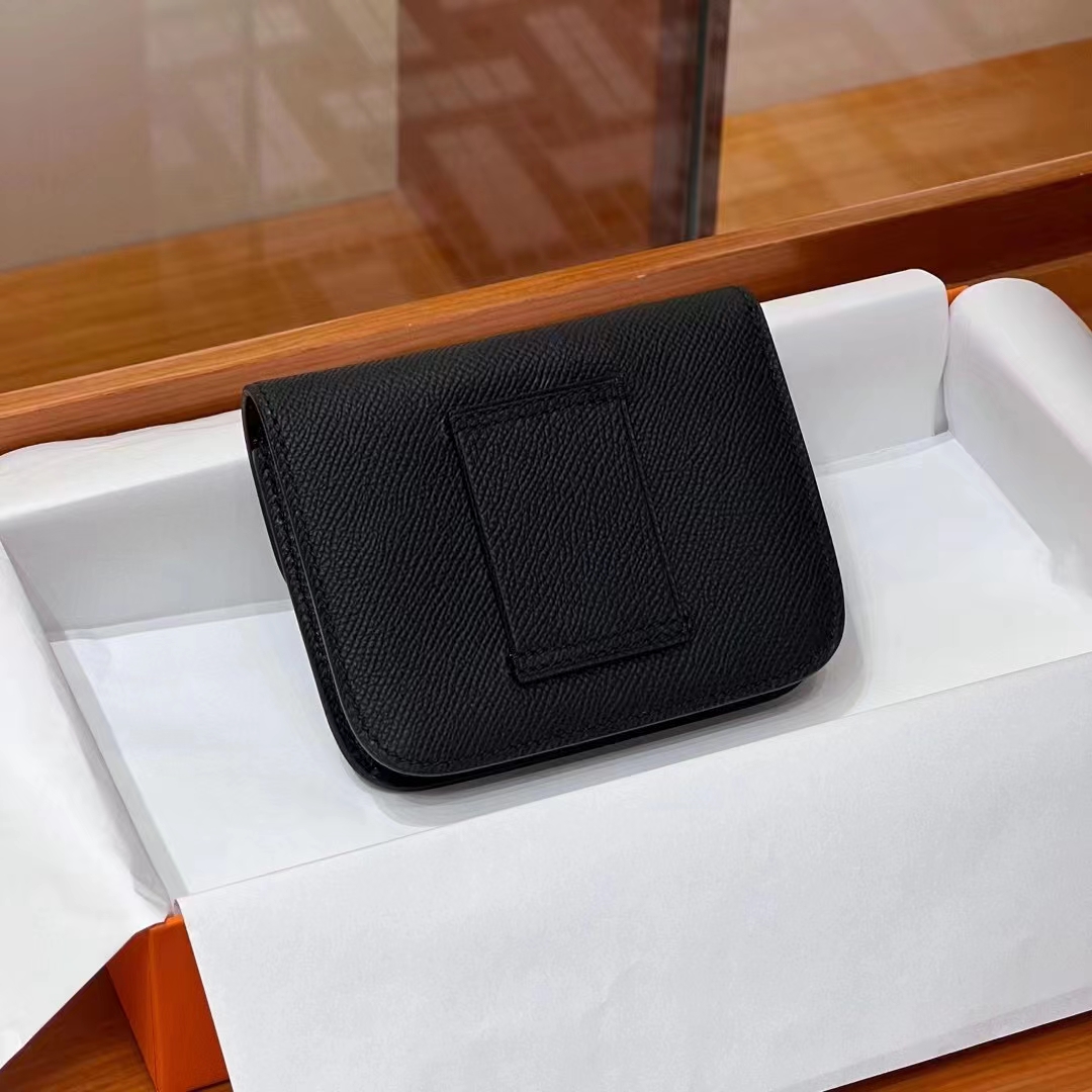 Constance Wallet Constance Slim 14cm CC89 Nior Epsom GHW Full handmade HERMES fatory