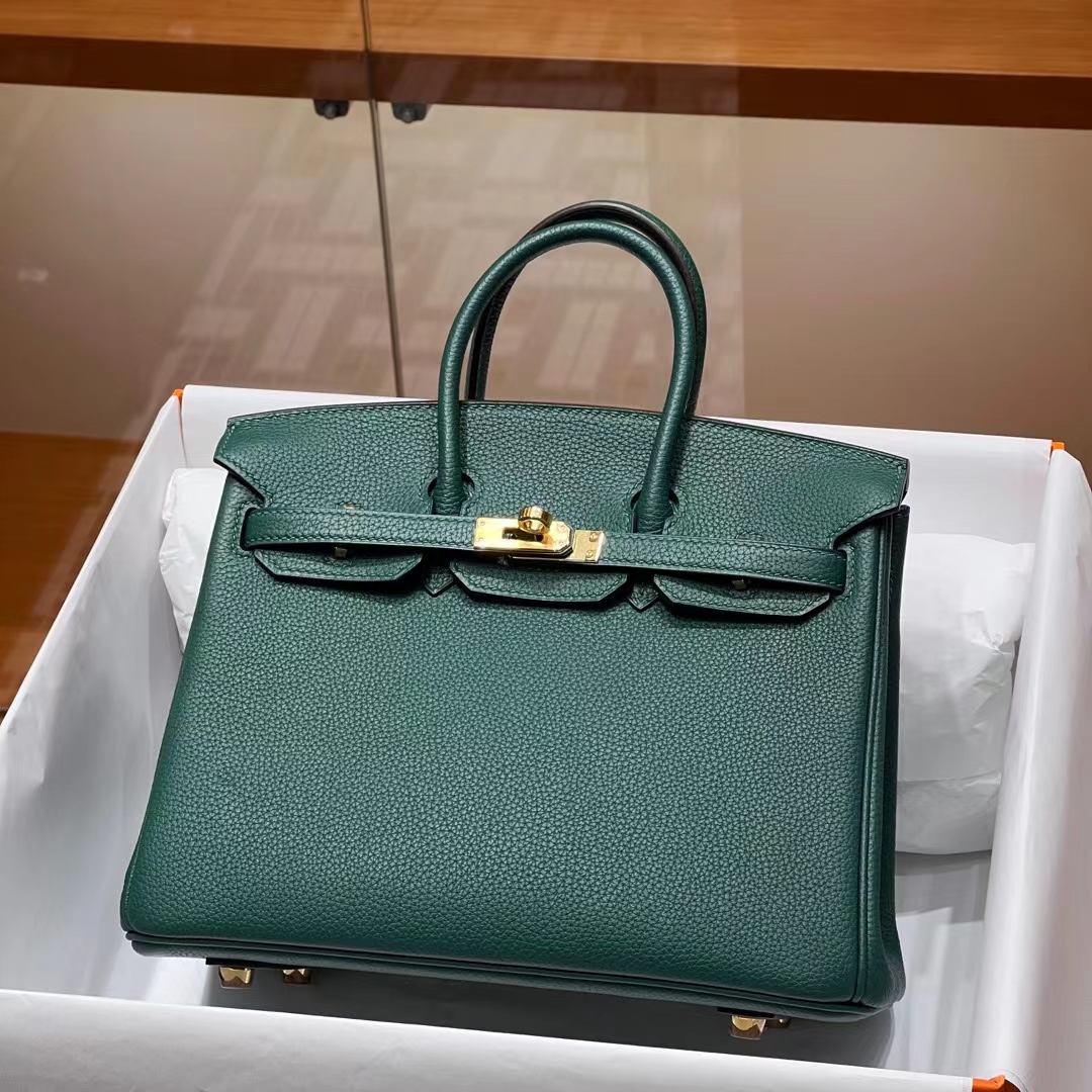 HERMES Birkin 25CM Z6 Malachite Togo Full handmade Birkin fatory GHW