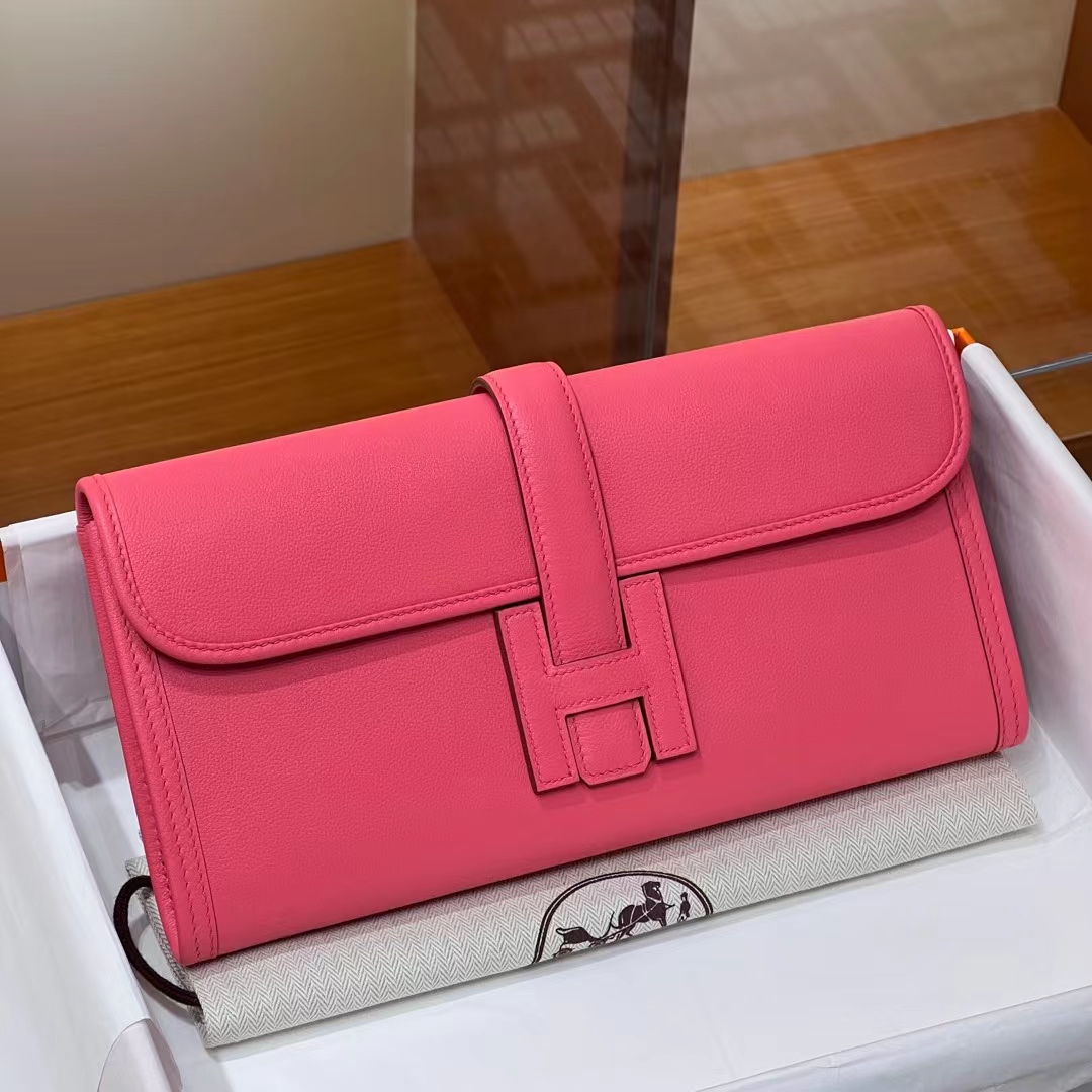 HERMES Jige Elan 29cm U5 Rose eLipstick Swift Full handmade Fatory