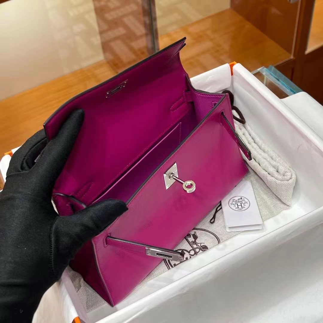 HERMES Kelly Pochette Swift 5T Rose Full handmade 【God Factory】 Factory