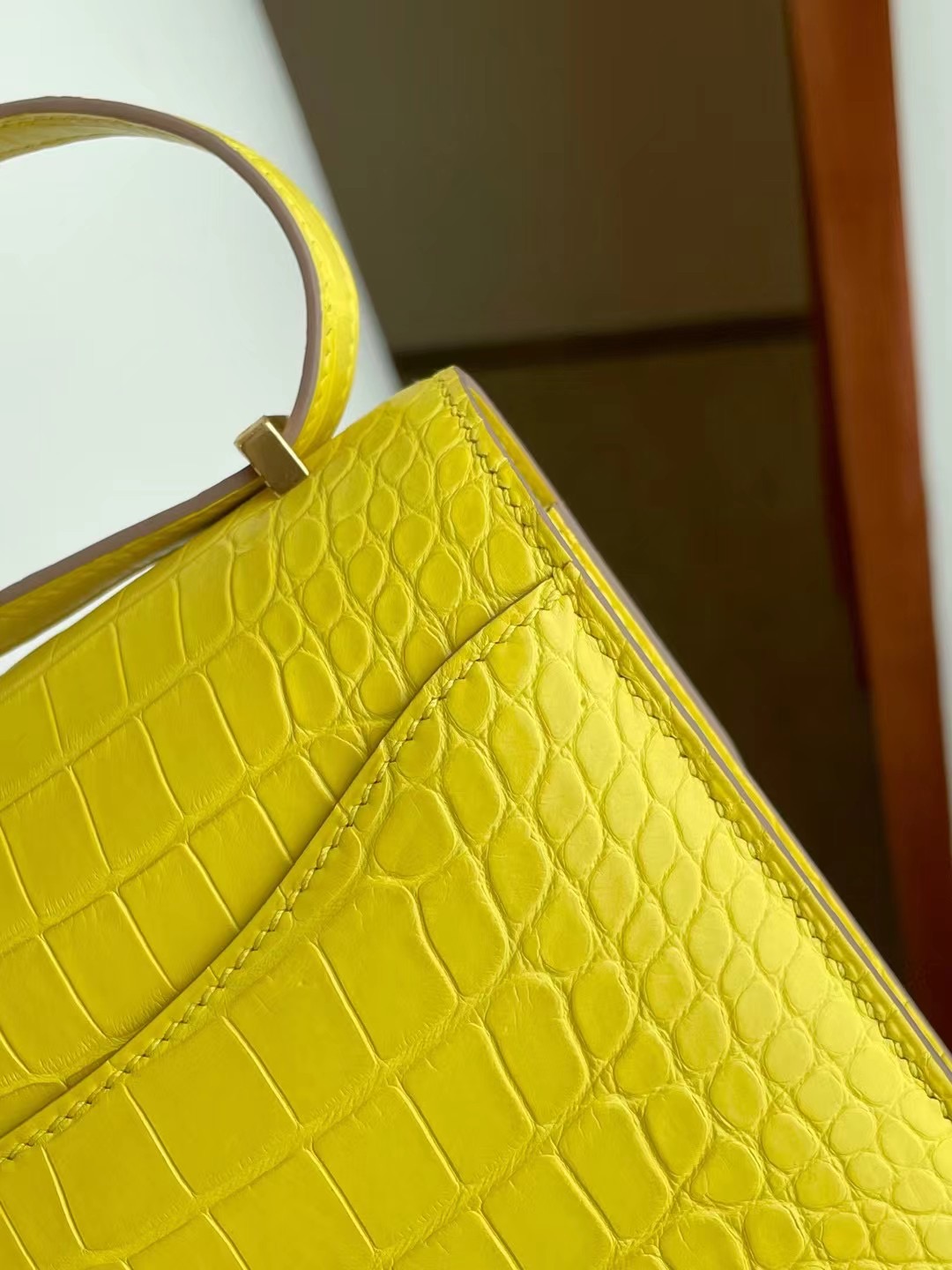 【】 Constance 18CM 9R Lime Matte Alligator Crocodile