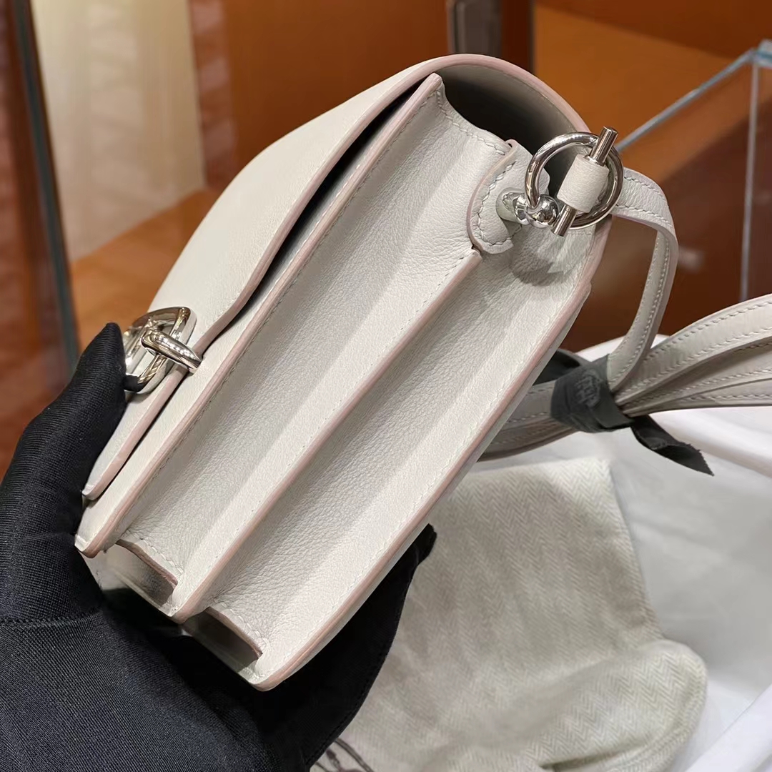 HERMES Roulis 18CM Togo 10 Craie Silvery Hardware HandMade