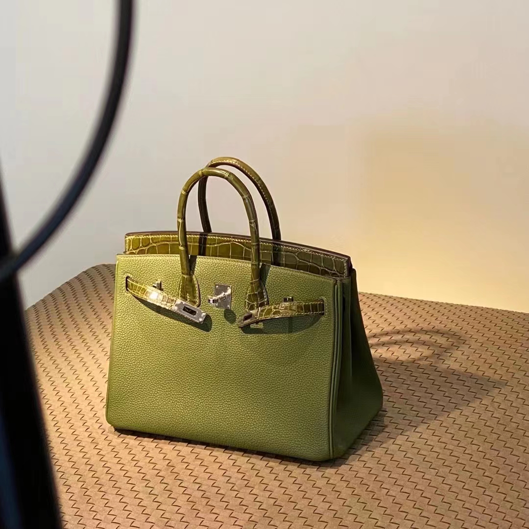 HERMES Birkin Touch 61 Vert Olive Togo Full handmade Birkin Fatory 25x20x13cm