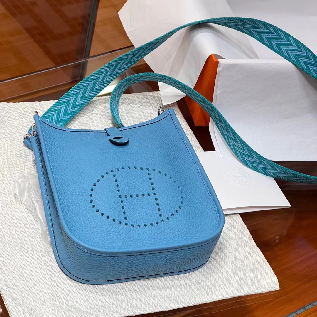 HERMES Mini Evelyne P3 Full handmade Evelyne Fatory 17x18x5.5cm