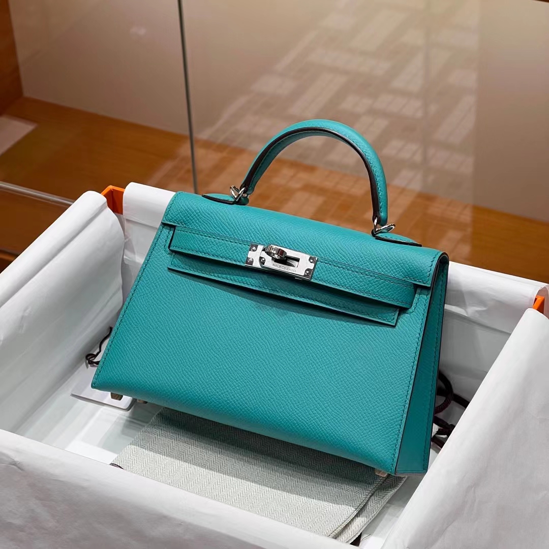 HERMES Mini Kelly 19CM Z6 Malachite Epsom SHW Full handmade fatory