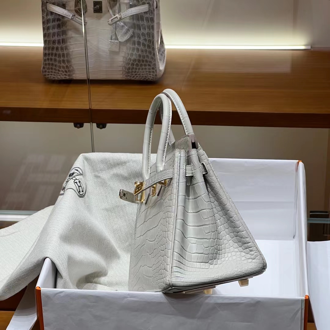 HERMES  Birkin 25CM 8L Alligator GHW Full handmade fatory