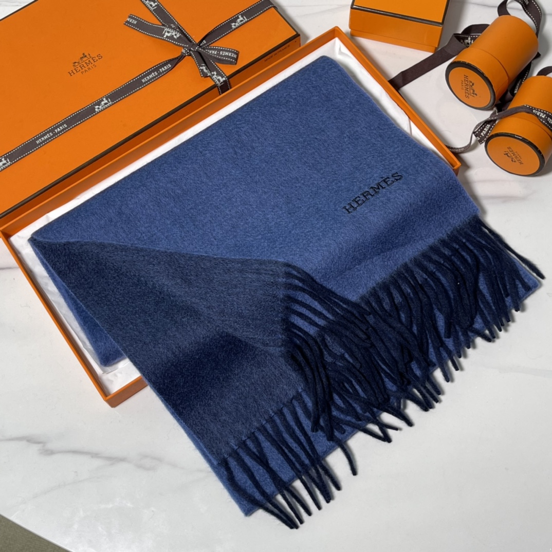HERMES Cashmere Scarf 0M Fatory 30*180cm