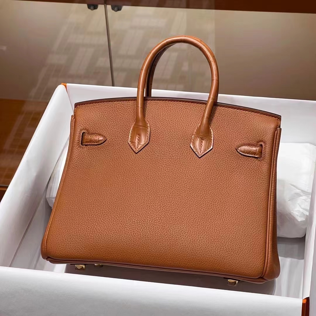 HERMES Birkin Touch CK37 Togo&Alligator Full handmade Birkin Fatory 25x20x13cm