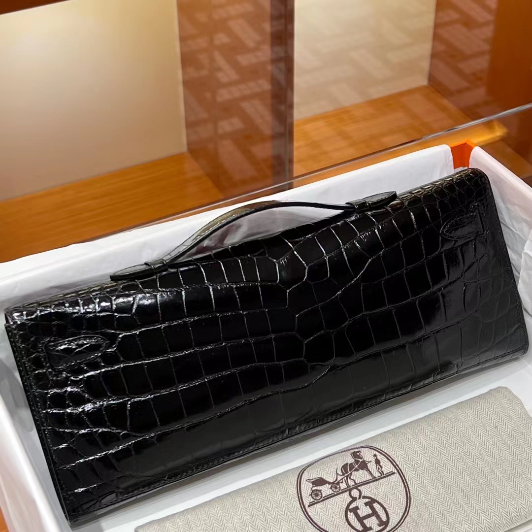 HERMES Kelly Cut 31cm 89 Nior  Niloticus Full handmade Fatory