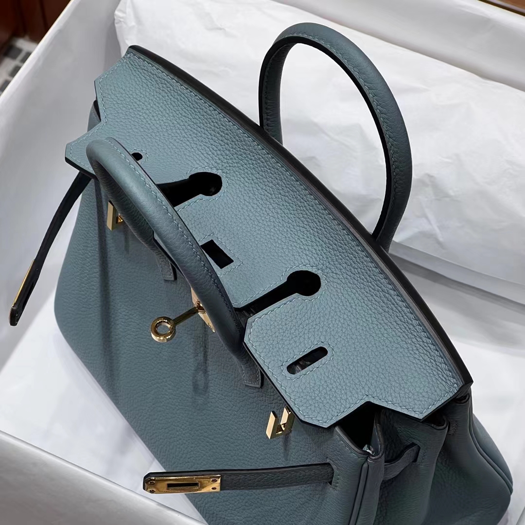 HERMES Birkin 25CM 7R Azur Togo Full handmade Birkin fatory GHW