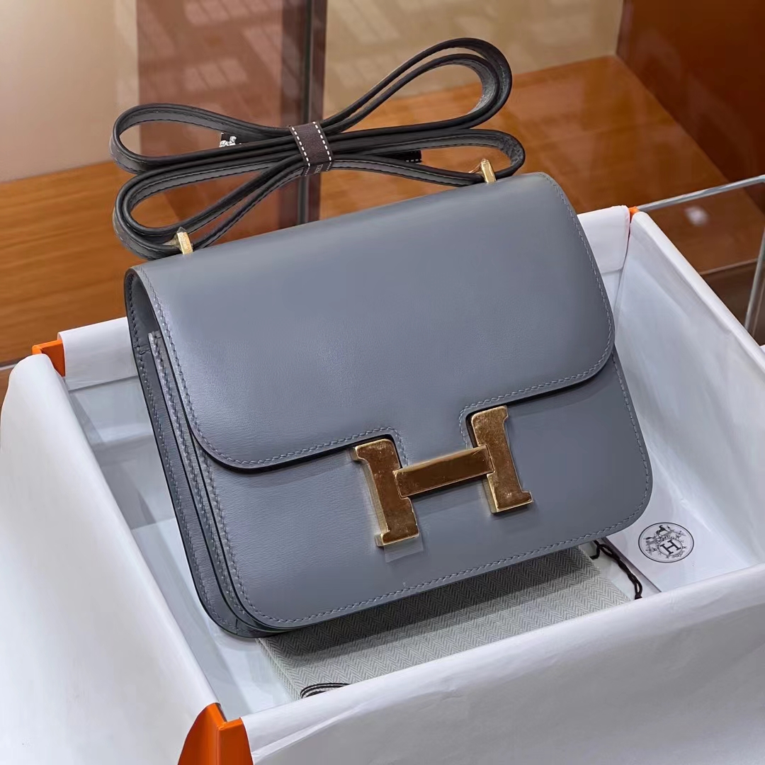 Constance 19CM 8F Etain  BOX Full handmade HERMES Fatory