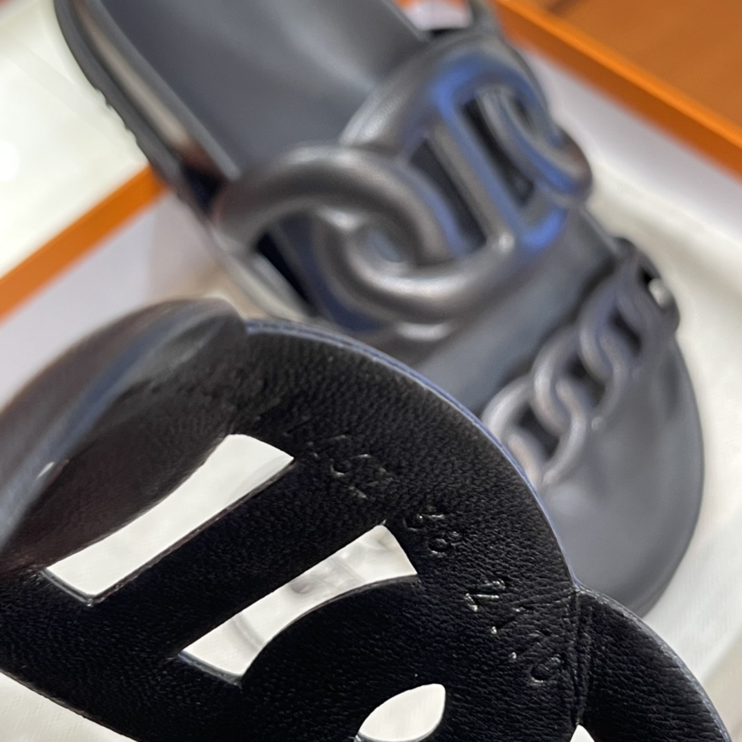 HERMES Extra  Sandals New Slippers Handmade Italian lamb sole 10 days of shipment CC89 Nior