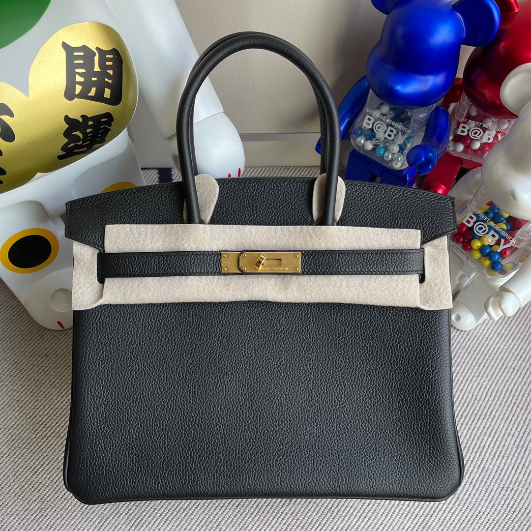 Hemres Birkin 30CM Togo CK89 Noir Gold Hardware