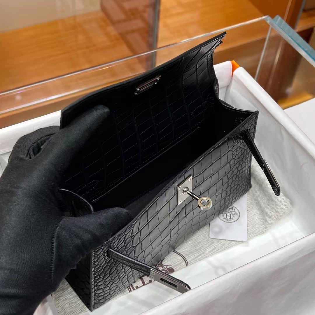 HERMES Kelly Pochette Alligator 89 Nior Full handmade 22x14x7cm 【God Factory】 Factory